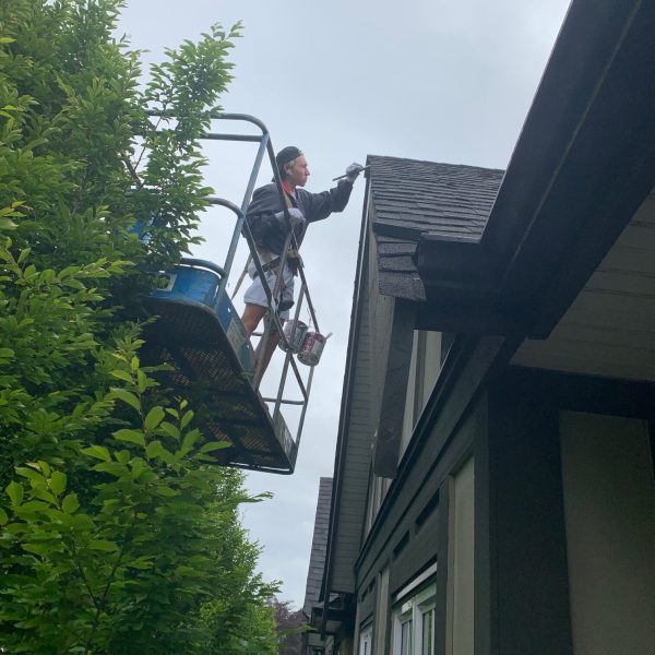 Painting hard to reach areas.
